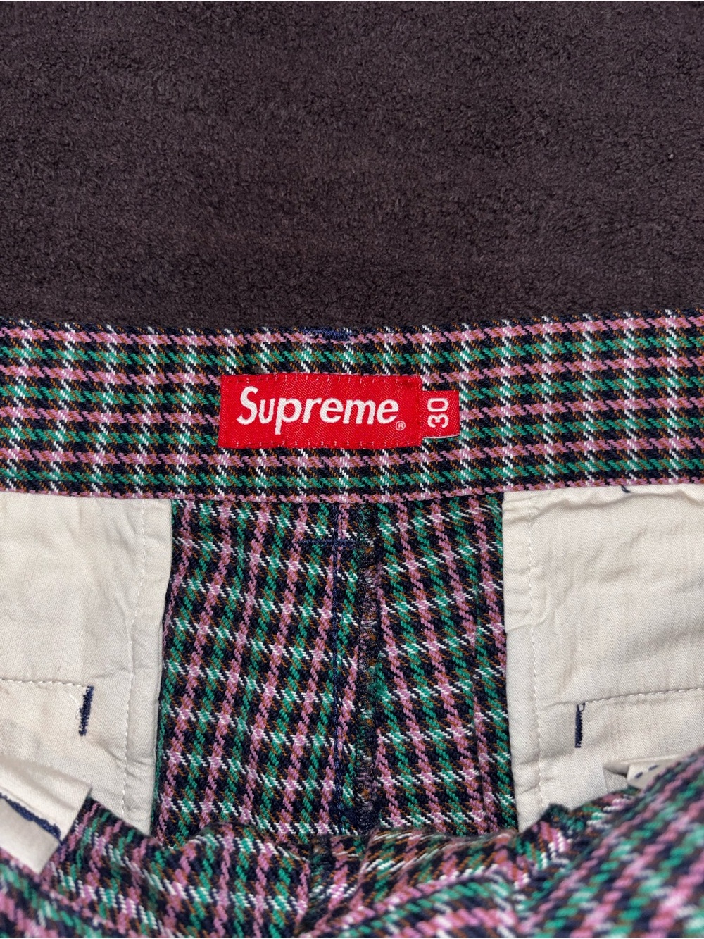 Supreme Multicolor Houndstooth Men’s Pants - Red Tag